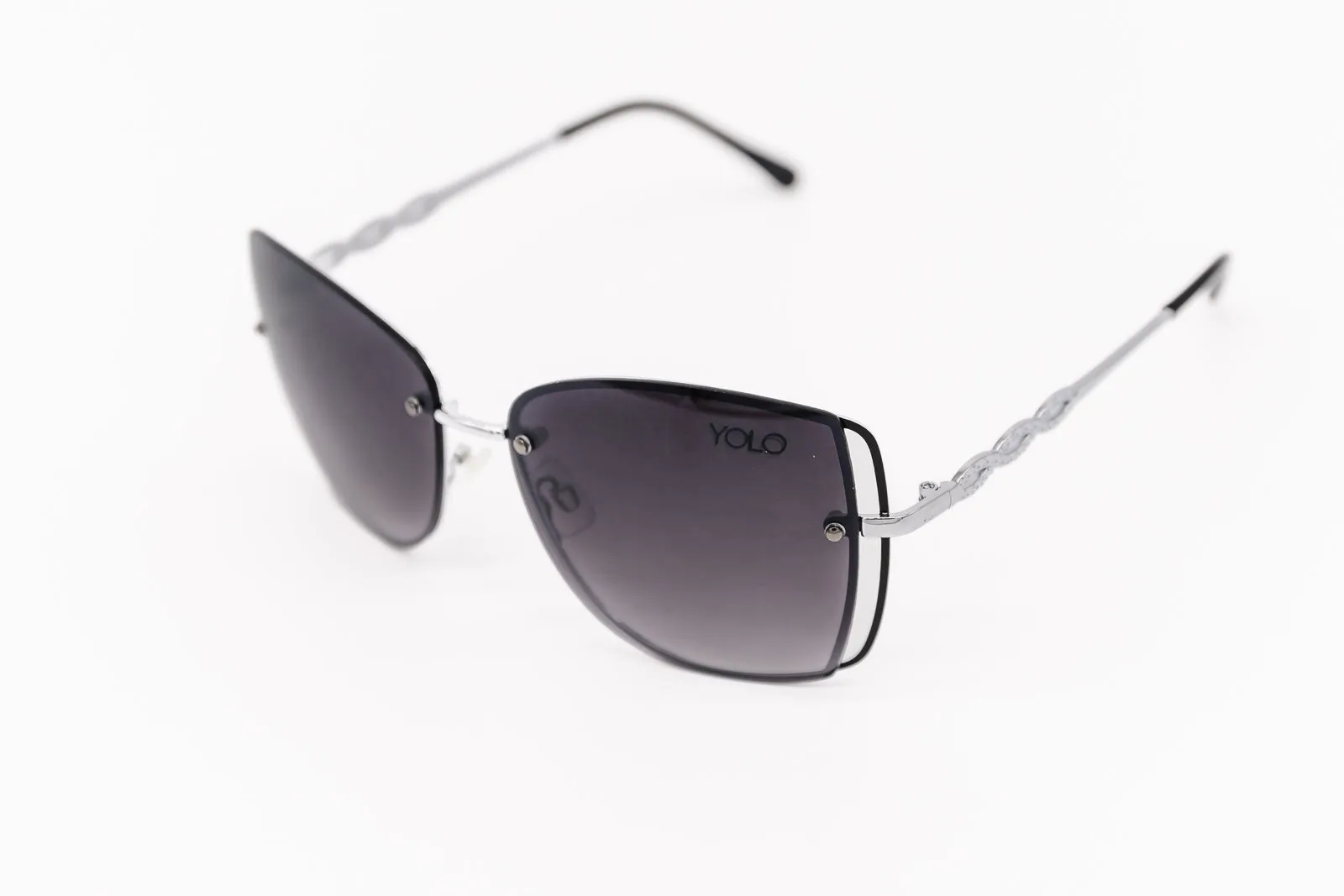 "Butterfly Kisses" Rimless Fashion Metal Sunglasses